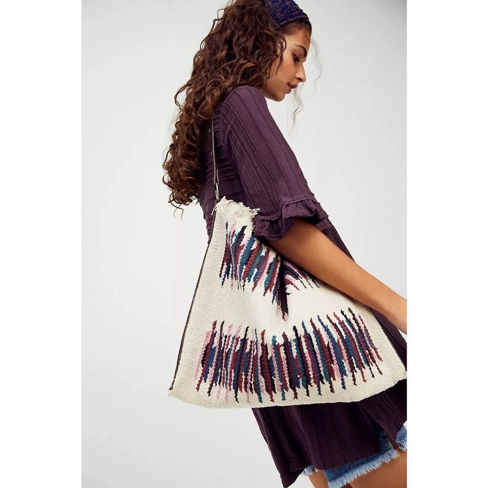 Free People Mixed And Mended Fringed Hobo Bag Leather Shoulder Strap NEW $128 - Picture 2 of 6